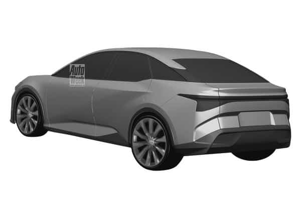Production Toyota bZ SDN patent renderings